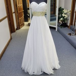 KARISHMA WHITE/SILVER BALLGOWN DRESS